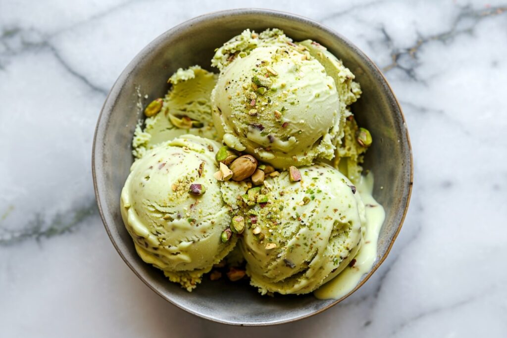 Gelado cremoso de pistácio