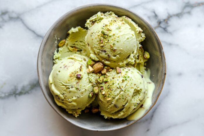 Gelado cremoso de pistácio